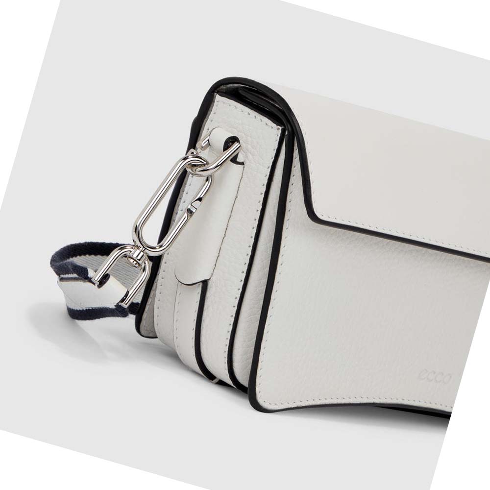 Men's Ecco TEXTUREBLOCK PINCH COMPACT Shoulder Bags White | USA 791WNB